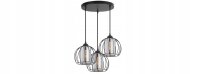 Pendelleuchte 3-flammig Glas Schwarz E27 B:40 cm Modern
