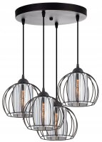 Pendelleuchte 3-flammig Glas Metall E27 Ø40 cm...