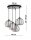 Pendelleuchte 3-flammig Glas Metall E27 Ø40 cm Schwarz