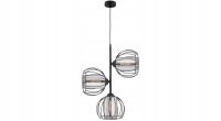 Pendelleuchte 3-flammig Glas Metall Schwarz E27 L:18 cm