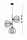 Pendelleuchte 3-flammig Glas Metall Schwarz E27 L:18 cm