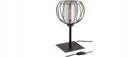 Tischlampe Glas Metall Schwarz E27 H:38 cm Draht Modern