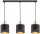 Pendelleuchte 3-flammig Metall Schwarz Gold E27 L:60 cm
