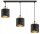 Pendelleuchte 3-flammig Metall Schwarz Gold E27 L:60 cm