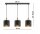Pendelleuchte 3-flammig Metall Schwarz Gold E27 L:60 cm