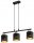 Pendelleuchte Schwarz Gold Metall 3-flammig E27 L:60 cm