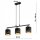 Pendelleuchte Schwarz Gold Metall 3-flammig E27 L:60 cm
