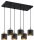 Pendelleuchte Metall Schwarz Gold E27 L:60 cm 6-flammig