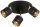 Deckenspot flexibel Schwarz Gold 3-flammig E27 B:30 cm