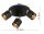 Deckenspot flexibel Schwarz Gold 3-flammig E27 B:30 cm