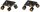 Deckenspot flexibel 4-flammig Schwarz Gold E27 L:30 cm
