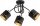 Deckenleuchte 3-flammig Metall Schwarz Gold E27 L:45 cm