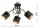 Deckenleuchte 3-flammig Metall Schwarz Gold E27 L:45 cm