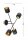 Deckenleuchte 4-flammig Metall Schwarz Gold E27 L:70 cm