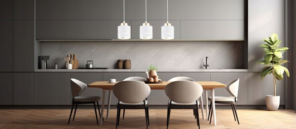 Pendelleuchte Weiß Gold E27 B:10 cm Modern dekorativ