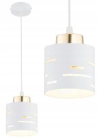 Pendelleuchte Wei&szlig; Gold E27 B:10 cm Modern dekorativ