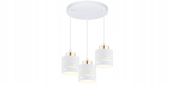 Pendelleuchte 3-flammig Weiß Gold E27 B:30 cm Modern