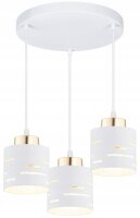 Pendelleuchte 3-flammig Weiß Gold E27 B:30 cm Modern
