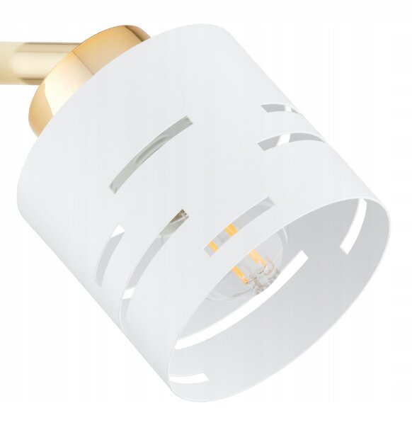 Deckenspot flexibel Weiß Gold Metall E27 L:60 cm Modern