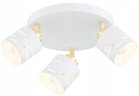 Deckenspot Weiß Gold 3-flammig flexibel E27 B:30 cm