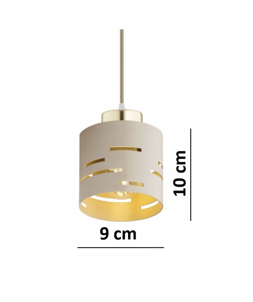 Pendelleuchte Beige Gold Metall E27 B:10 cm Modern