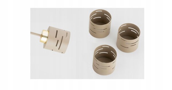 Pendelleuchte Metall Beige Gold 3-flammig E27 L:60 cm