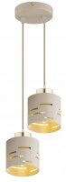 Pendelleuchte 2-flammig Beige Gold Metall E27 B:12 cm