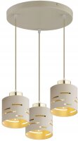 Pendelleuchte Beige Gold 3-flammig E27 B:30 cm Metall