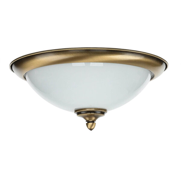 Plafonnier en laiton antique blanc verre KELSEY