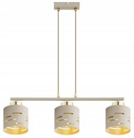 Pendelleuchte Beige Gold Metall E27 L:60 cm 3-flammig