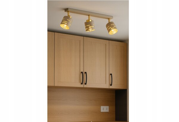 Deckenspot schwenkbar Beige Gold E27 L:60 cm Modern