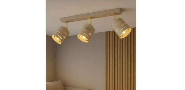 Deckenspot schwenkbar Beige Gold E27 L:60 cm Modern