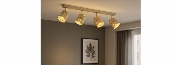 Deckenspot verstellbar Beige Gold E27 L:60 cm Modern