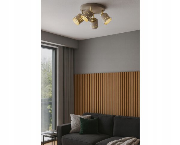 Deckenspot schwenkbar Beige Gold E27 B:30 cm dekorativ