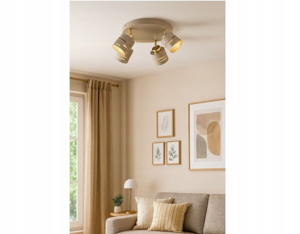 Deckenspot schwenkbar Beige Gold E27 B:30 cm dekorativ