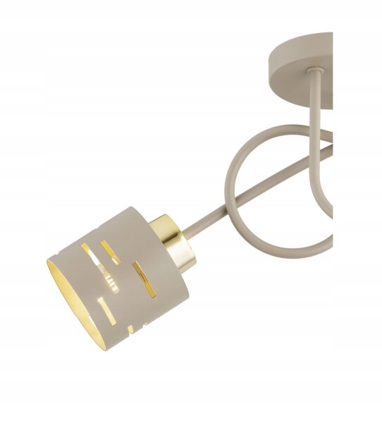 Deckenleuchte 2-flammig Beige Gold E27 L:30 cm Modern