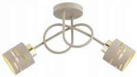 Deckenleuchte 2-flammig Beige Gold E27 L:30 cm Modern