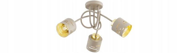 Deckenleuchte 3-flammig Beige Gold E27 L:45 cm Modern