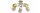 Deckenleuchte 5-flammig Beige Gold E27 L:50 cm Modern