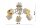 Deckenleuchte 5-flammig Beige Gold E27 L:50 cm Modern