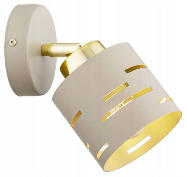 Wandspot schwenkbar Beige Gold E27 B:9 cm dekorativ
