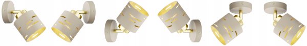 Wandspot schwenkbar Beige Gold E27 B:9 cm dekorativ