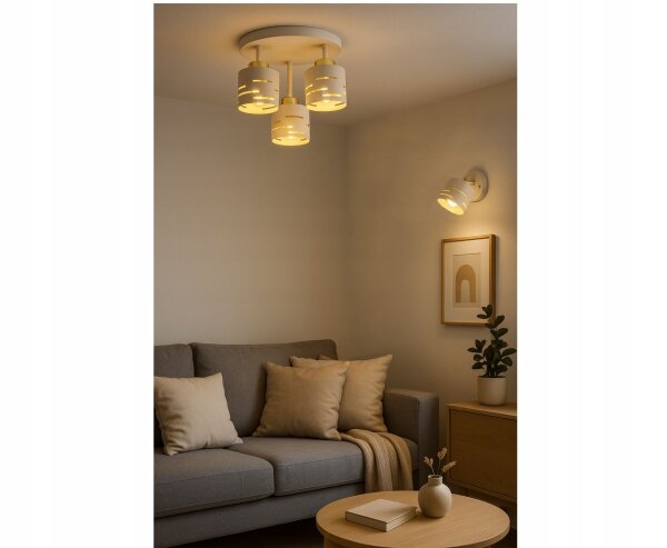 Wandspot schwenkbar Beige Gold E27 B:9 cm dekorativ