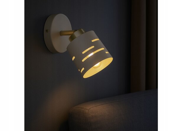 Wandspot schwenkbar Beige Gold E27 B:9 cm dekorativ