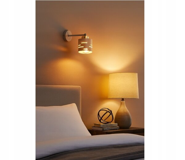 Wandleuchte Metall Beige Gold E27 T:20 cm wohnlich