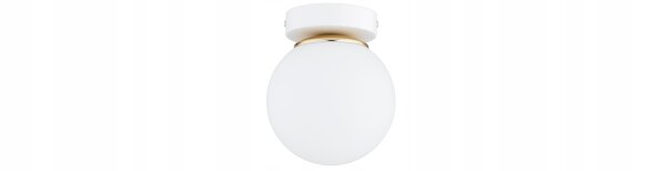 Deckenleuchte Glas Metall Weiß Gold E27 B:14 cm Modern