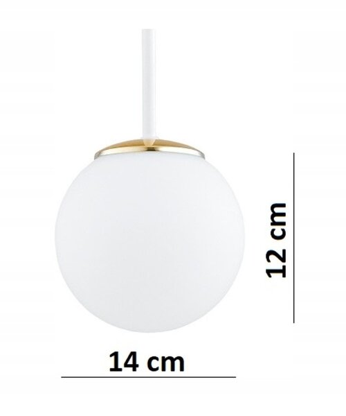 Pendelleuchte 3-flammig Glas Weiß Gold E27 B:30 cm