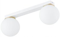 Deckenlampe Glas Weiß Gold 2-flammig E27 L:40 cm...