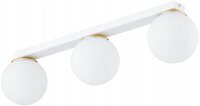 Deckenleuchte Glas Weiß Gold 3-flammig E27 L:60 cm