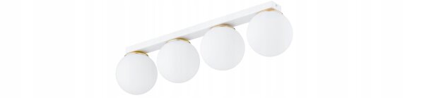 Deckenlampe 4-flammig Glas Weiß Gold E27 L:60 cm Modern